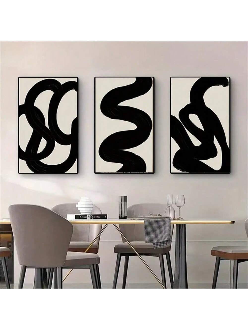 1/3Pcs Minimalist Black & White Canvas Art Set – Abstract Landscape Prints for Modern Living Room, Bedroom & Office