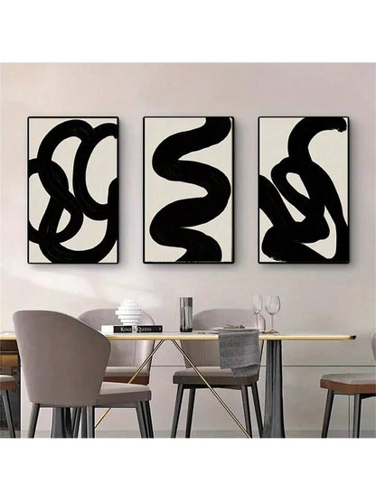 1/3Pcs Minimalist Black & White Canvas Art Set – Abstract Landscape Prints for Modern Living Room, Bedroom & Office