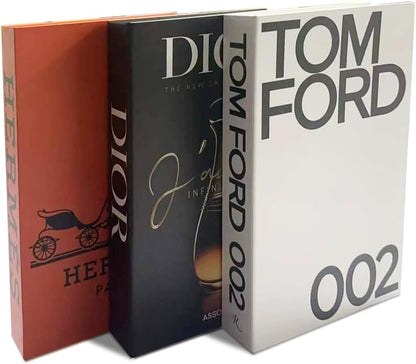 Chic Faux Book Set for Stylish Home Decor - Preppy Aesthetic Collection (Set of 3) (Orange, White, Balck)