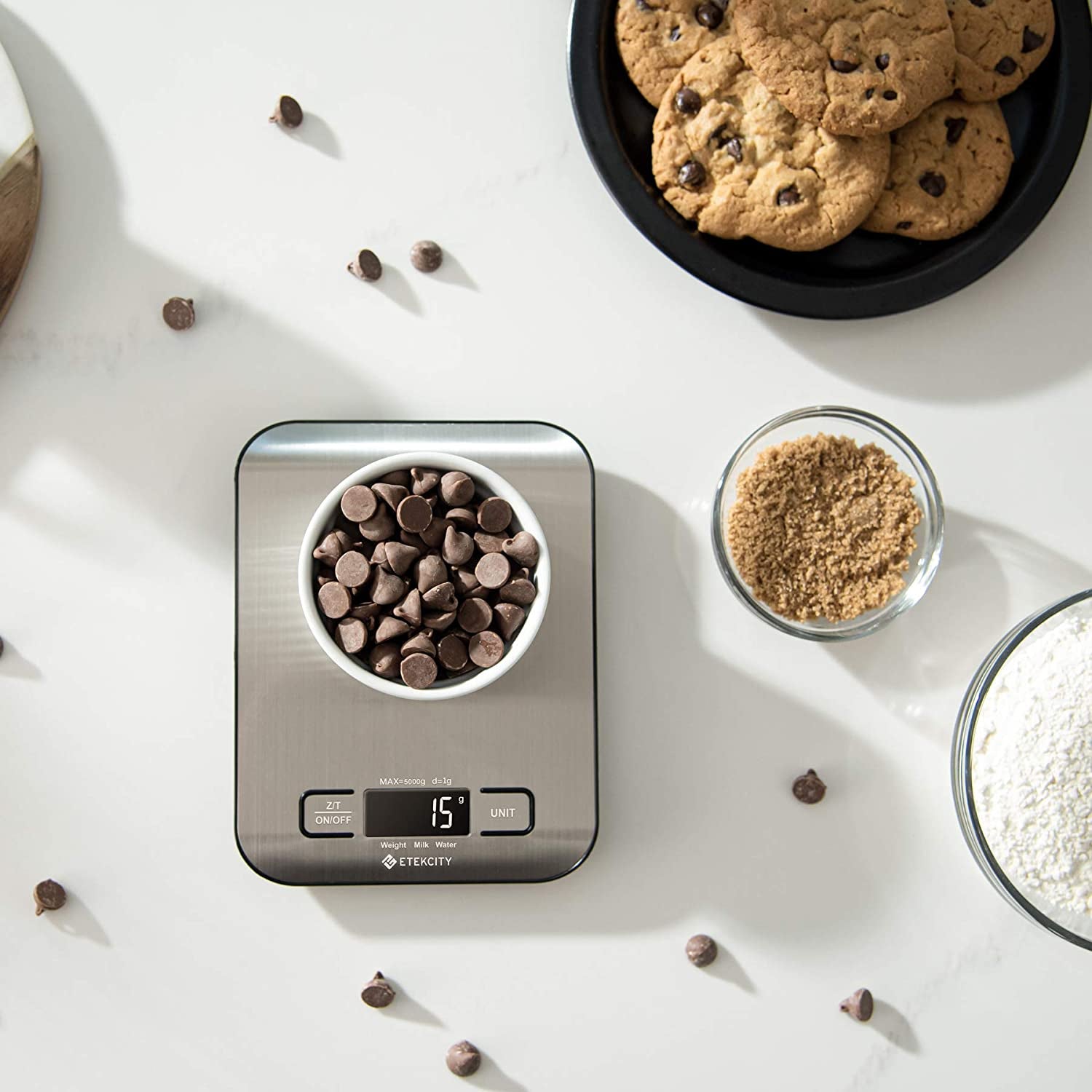 Digital Food Kitchen Scale – Stainless Steel with LCD Display, 5-Unit Modes, Tare Function & Batteries Included (11lb Capacity)