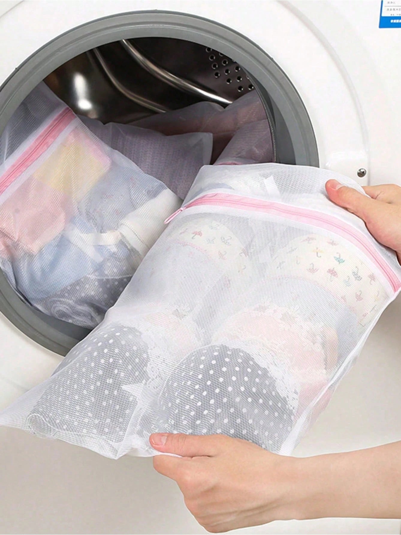 1Pc/3Pcs Laundry Mesh Bag – Large Washing Machine Bags for Delicates, Underwear & Summer Tops