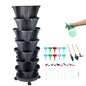 🌱 Product Title: 7-Tier Stackable Vertical Planter with Wheels & Garden Tool Set – Space-Saving Plant Tower for Indoors & Outdoors