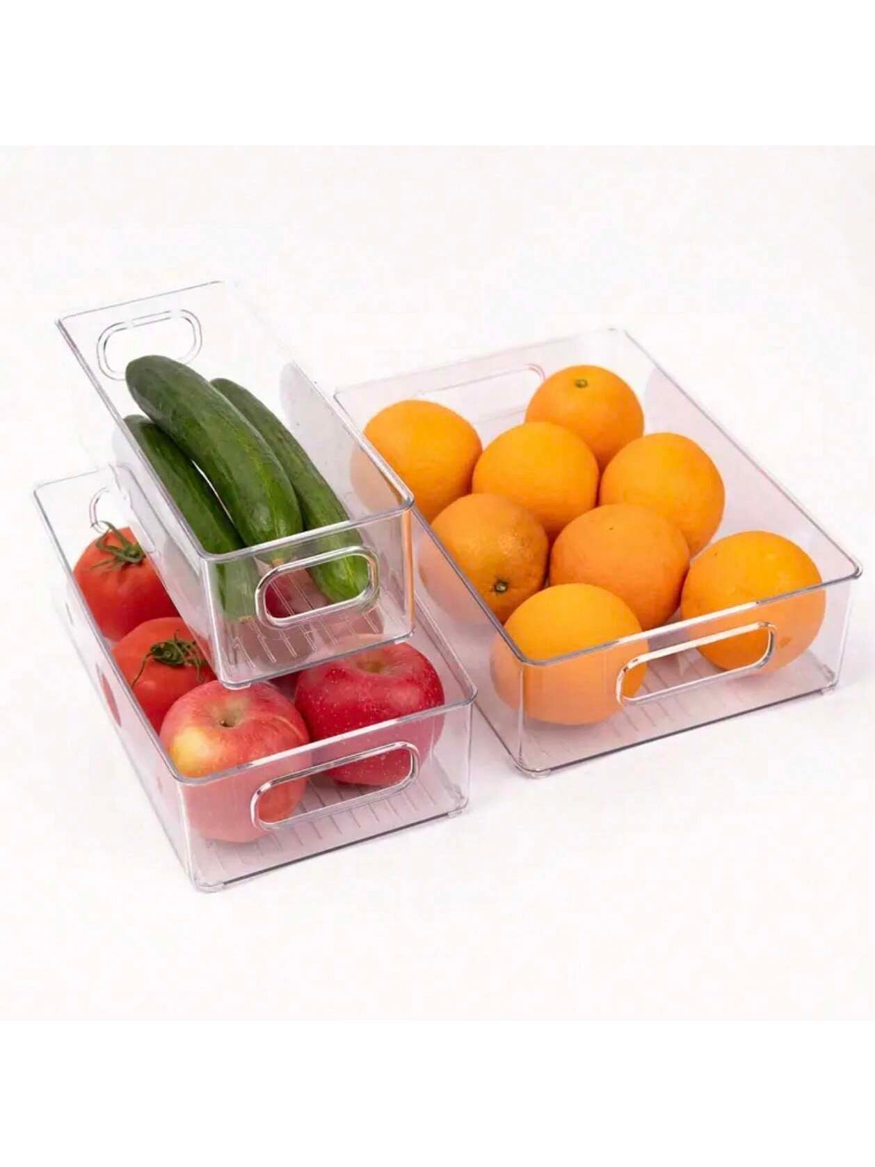 Stackable Refrigerator Organizer Bins – 3/6/9/12 Pack Clear PET Pantry Bins with Handles (3 Sizes)