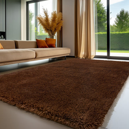 Large Grey Shaggy Area Rug – Ultra-Soft Fluffy Carpet with Non-Slip Bottom for Living Room & Bedroom