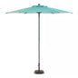7.5 Ft Outdoor Steel Patio Umbrella – Hexagon Market Style with Manual Lift in Haze Teal Blue