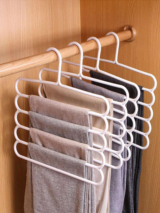 Multifunctional Pants Hanger – Space-Saving Closet Organizer for Jeans, Trousers, Skirts & More (1Pc, White)