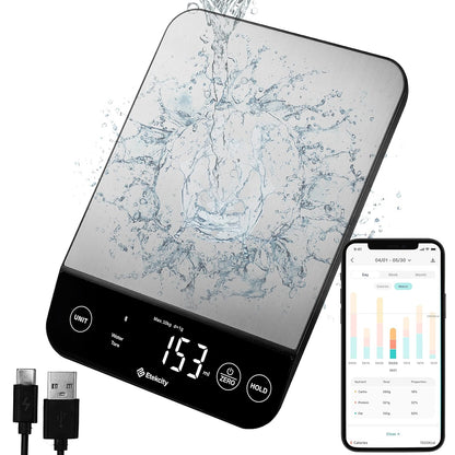 Digital Food Kitchen Scale – Stainless Steel with LCD Display, 5-Unit Modes, Tare Function & Batteries Included (11lb Capacity)