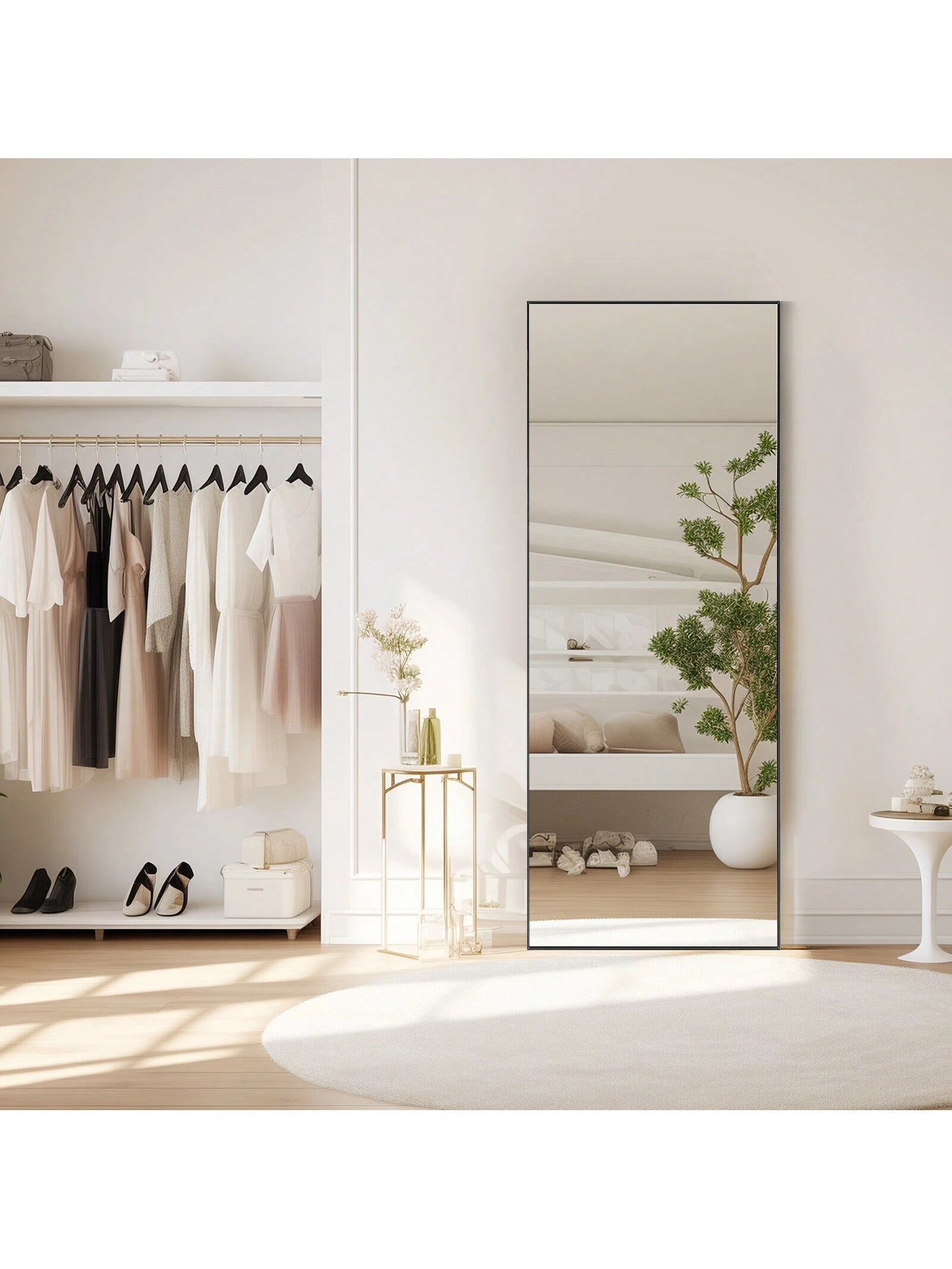 Full Length Standing Mirror – 64"x21" Floor Mirror with Aluminum Frame for Bedroom & Living Spaces