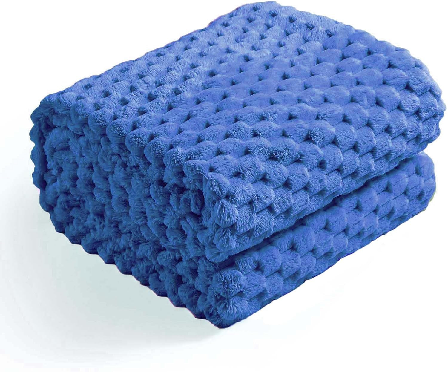 Flannel Fleece Throw Blanket(50X70 Inches), Big 3D Clouds Stylish Hexagon Jacquard Decorative Fuzzy Blankets for Household, Camping, and Travel, Super Soft Cozy, Burnt Orange