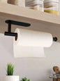 1PC Punch-Free Black Wall-Mounted Tissue Rack – Self-Adhesive & Multifunctional Storage Solution