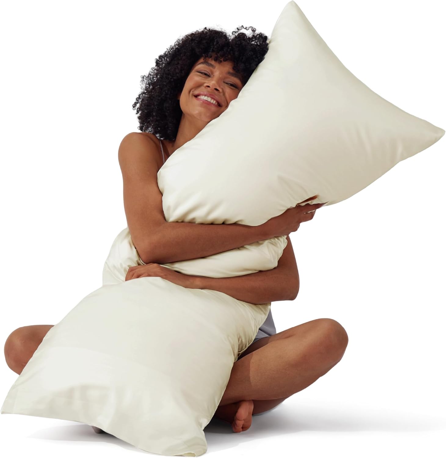 Satin Pillowcases – Queen Size Set of 2, Silk-Like Cooling Pillow Covers for Hair & Skin, Silver Grey (20x30")