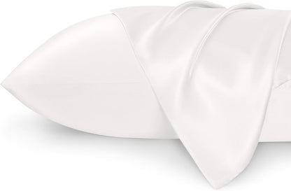 Satin Pillowcases – Queen Size Set of 2, Silk-Like Cooling Pillow Covers for Hair & Skin, Silver Grey (20x30")