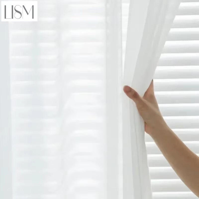 White Sheer Tulle Curtain Panel – Lightweight Voile Window Drapes for Living Room, Bedroom & Kitchen Decor