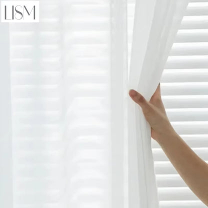 White Sheer Tulle Curtain Panel – Lightweight Voile Window Drapes for Living Room, Bedroom & Kitchen Decor