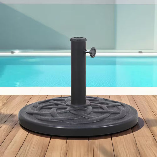 27 lb Heavy-Duty Outdoor Umbrella Base – Black, Weather-Resistant with Secure Fit