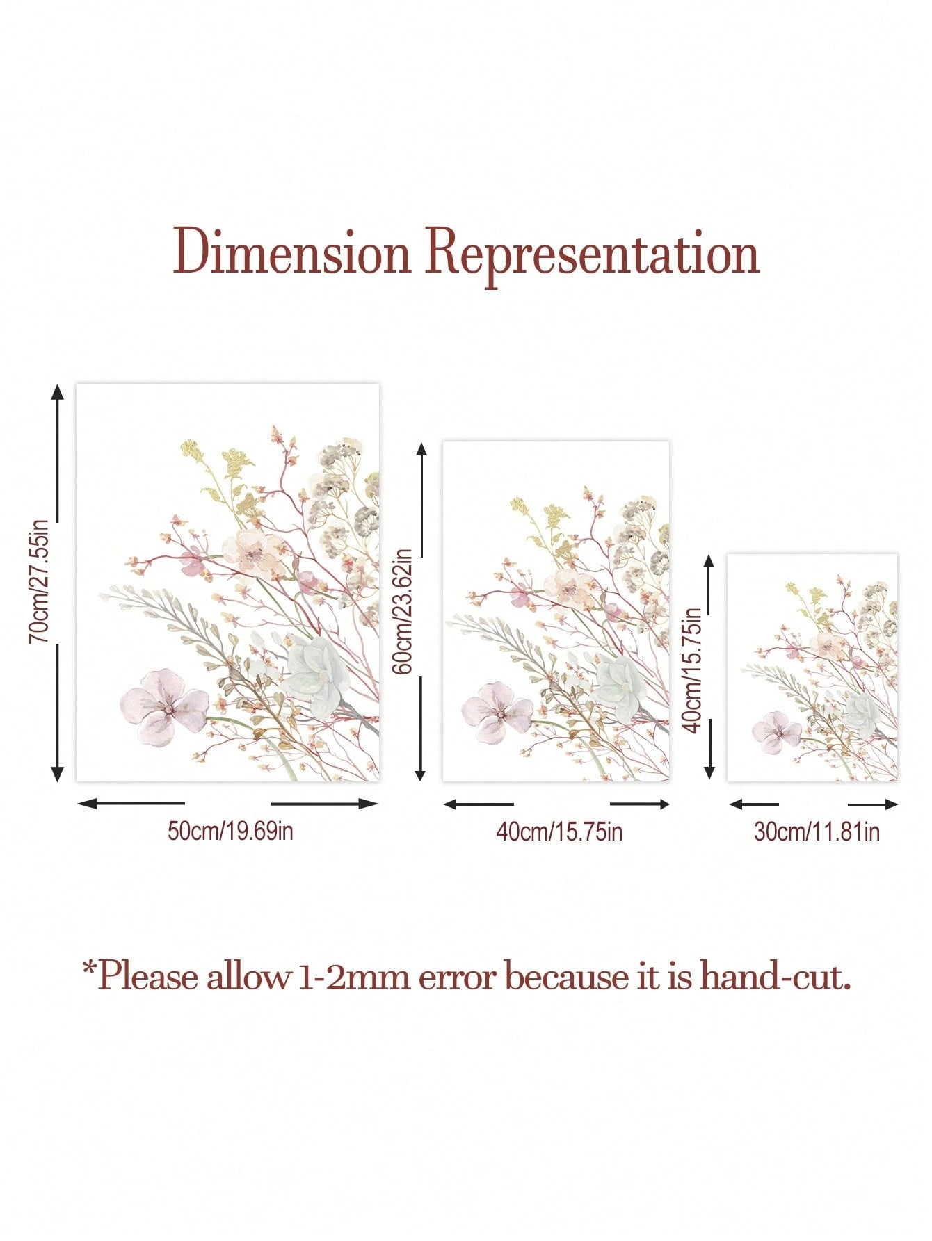 3-Piece Wildflowers Canvas Poster Set – Pink Botanical Wall Art Prints for Bedroom, Living Room & Office Decor (Unframed)