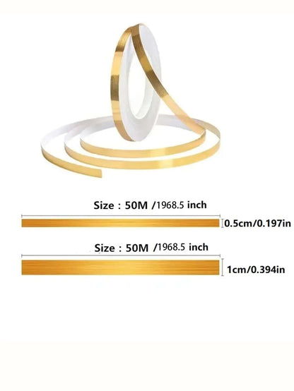 Self-Adhesive Waterproof Caulk Strip – 50M Anti-Mold & Oil-Proof PET Sealant Tape for Floors, Walls & Home Decor