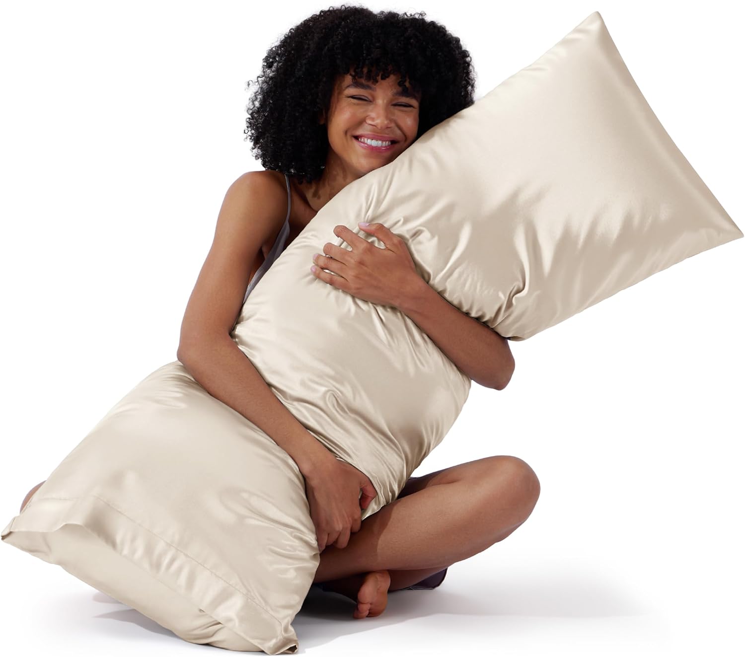 Satin Pillowcases – Queen Size Set of 2, Silk-Like Cooling Pillow Covers for Hair & Skin, Silver Grey (20x30")
