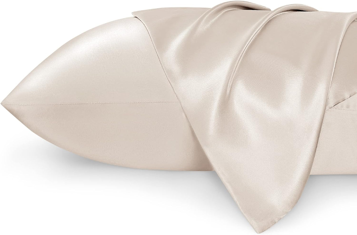 Satin Pillowcases – Queen Size Set of 2, Silk-Like Cooling Pillow Covers for Hair & Skin, Silver Grey (20x30")