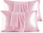 Satin Pillowcases – Queen Size Set of 2, Silk-Like Cooling Pillow Covers for Hair & Skin, Silver Grey (20x30")
