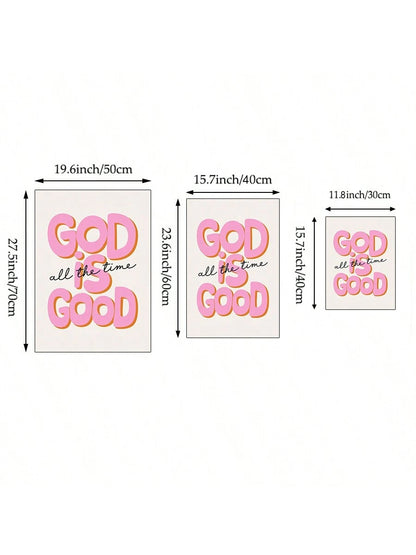 "God Is Good All the Time" Retro Christian Wall Art – Unframed Canvas Print
