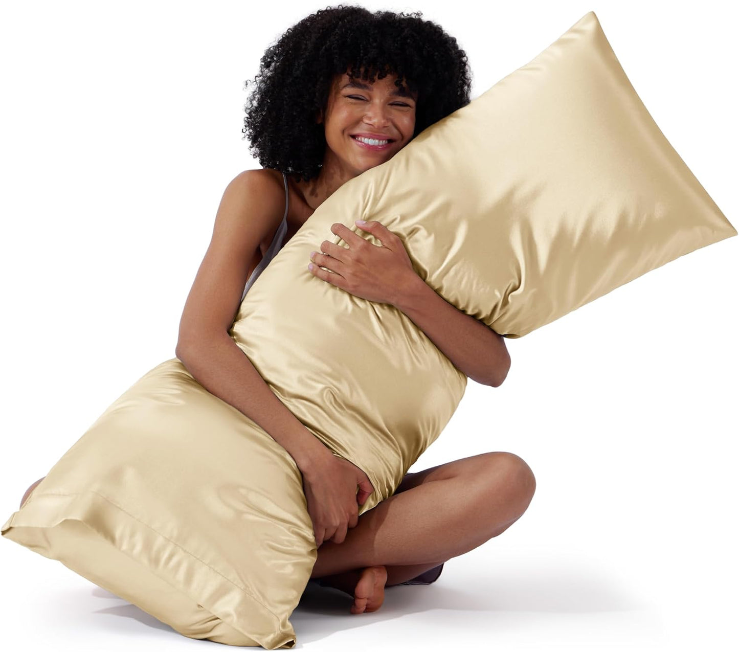 Satin Pillowcases – Queen Size Set of 2, Silk-Like Cooling Pillow Covers for Hair & Skin, Silver Grey (20x30")