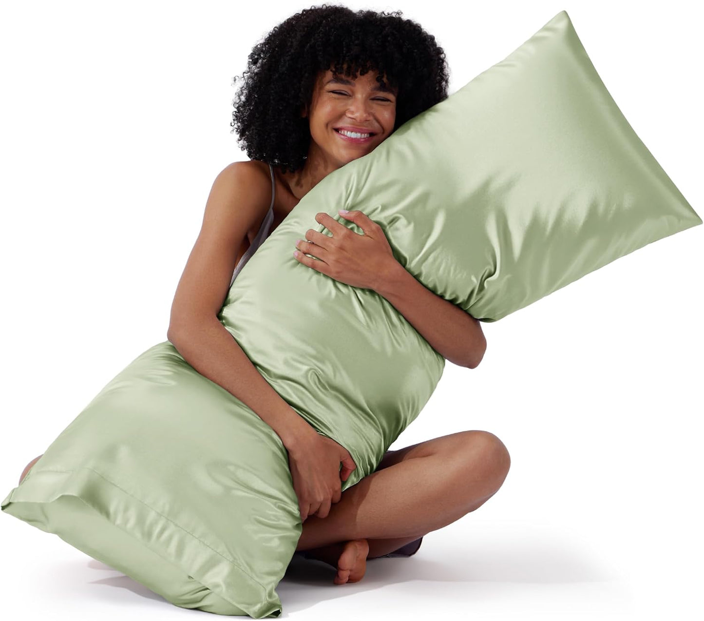 Satin Pillowcases – Queen Size Set of 2, Silk-Like Cooling Pillow Covers for Hair & Skin, Silver Grey (20x30")