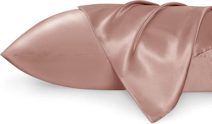 Satin Pillowcases – Queen Size Set of 2, Silk-Like Cooling Pillow Covers for Hair & Skin, Silver Grey (20x30")