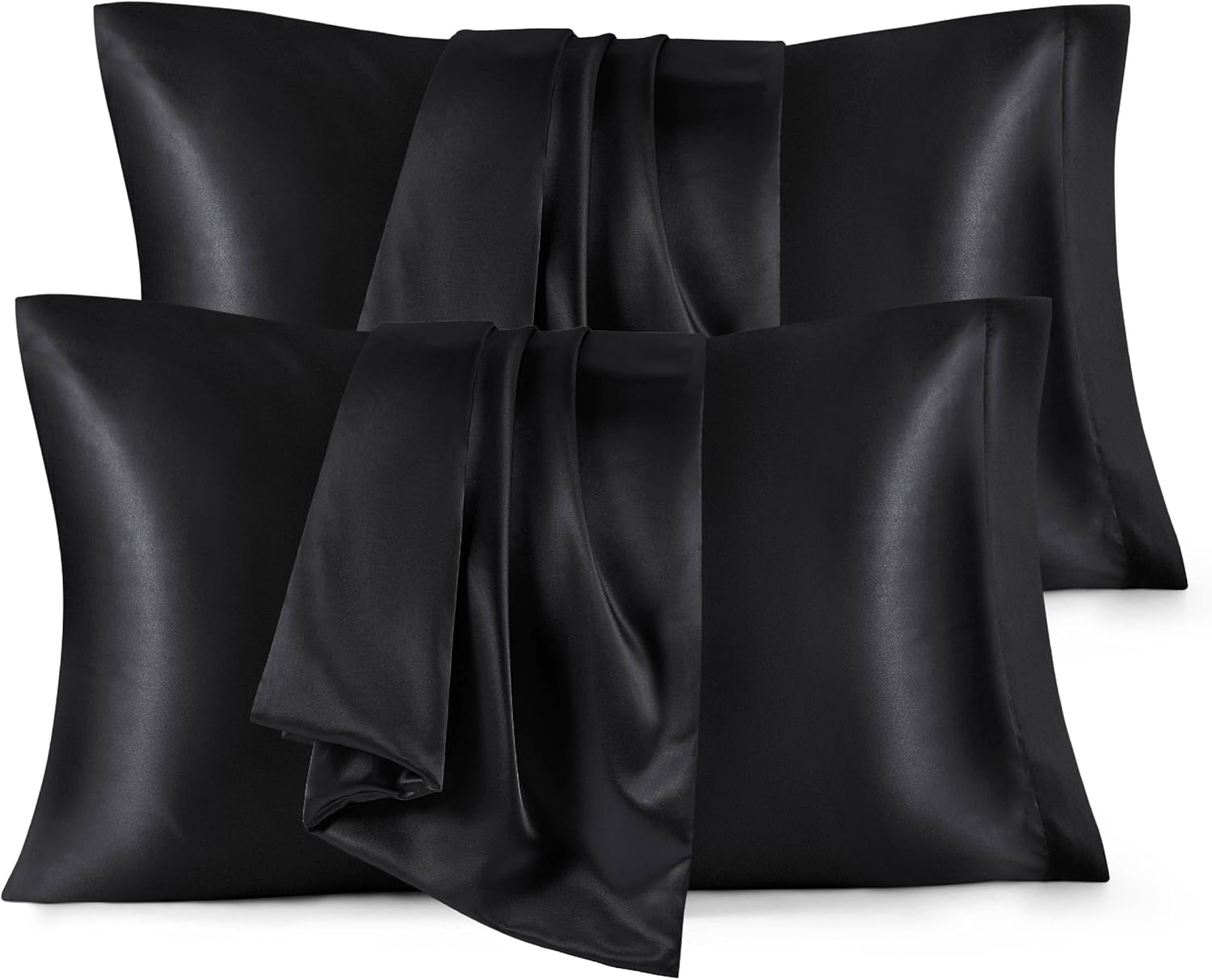Satin Pillowcases – Queen Size Set of 2, Silk-Like Cooling Pillow Covers for Hair & Skin, Silver Grey (20x30")