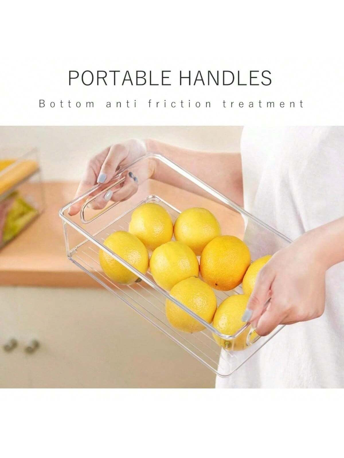 Stackable Refrigerator Organizer Bins – 3/6/9/12 Pack Clear PET Pantry Bins with Handles (3 Sizes)