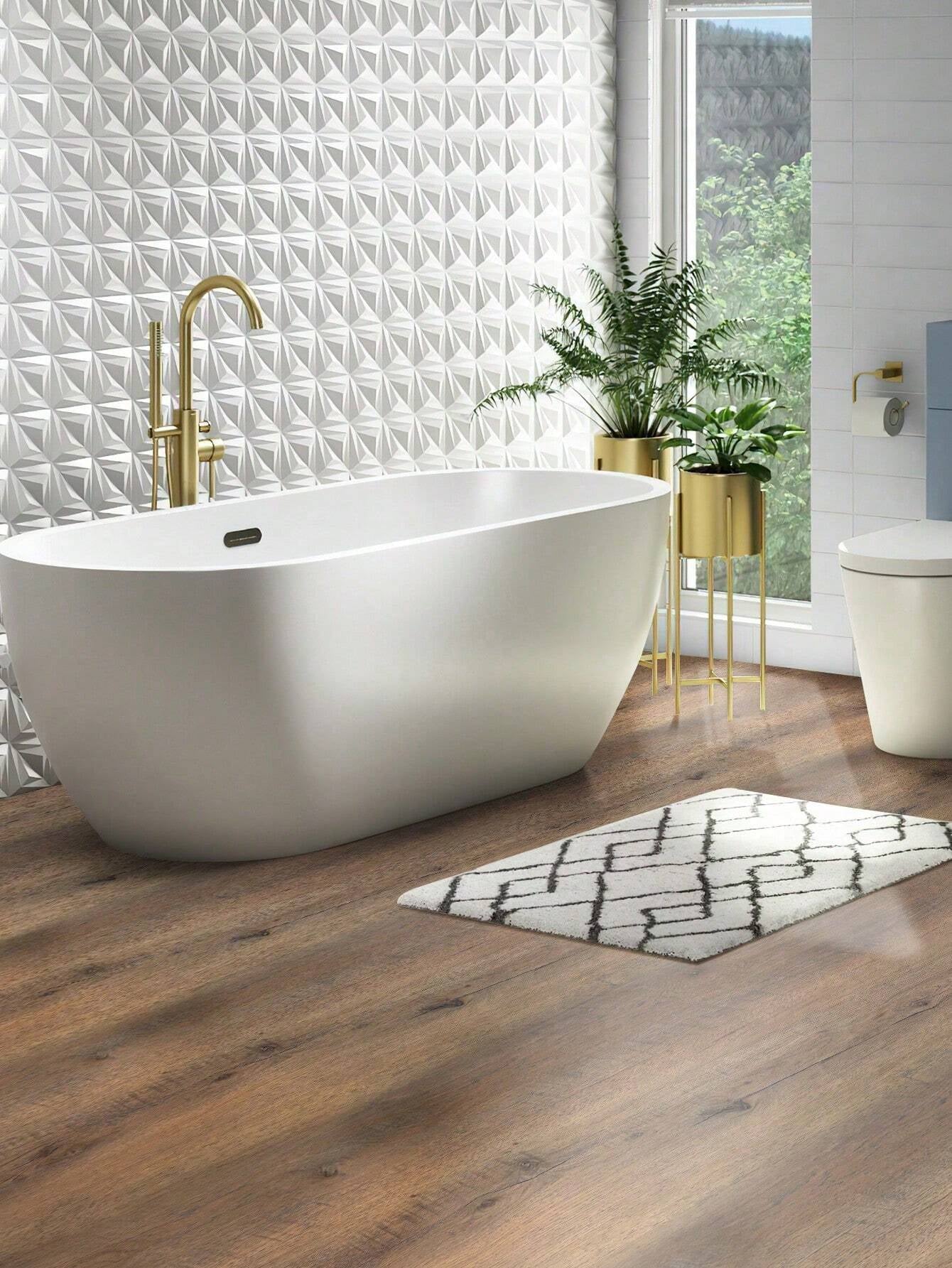 Peel & Stick Vinyl Flooring Roll – 300cm/118in Self-Adhesive Waterproof Wood Plank Floor Covering for Any Room