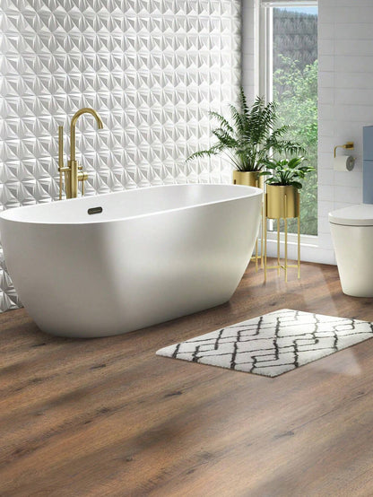 Peel & Stick Vinyl Flooring Roll – 300cm/118in Self-Adhesive Waterproof Wood Plank Floor Covering for Any Room
