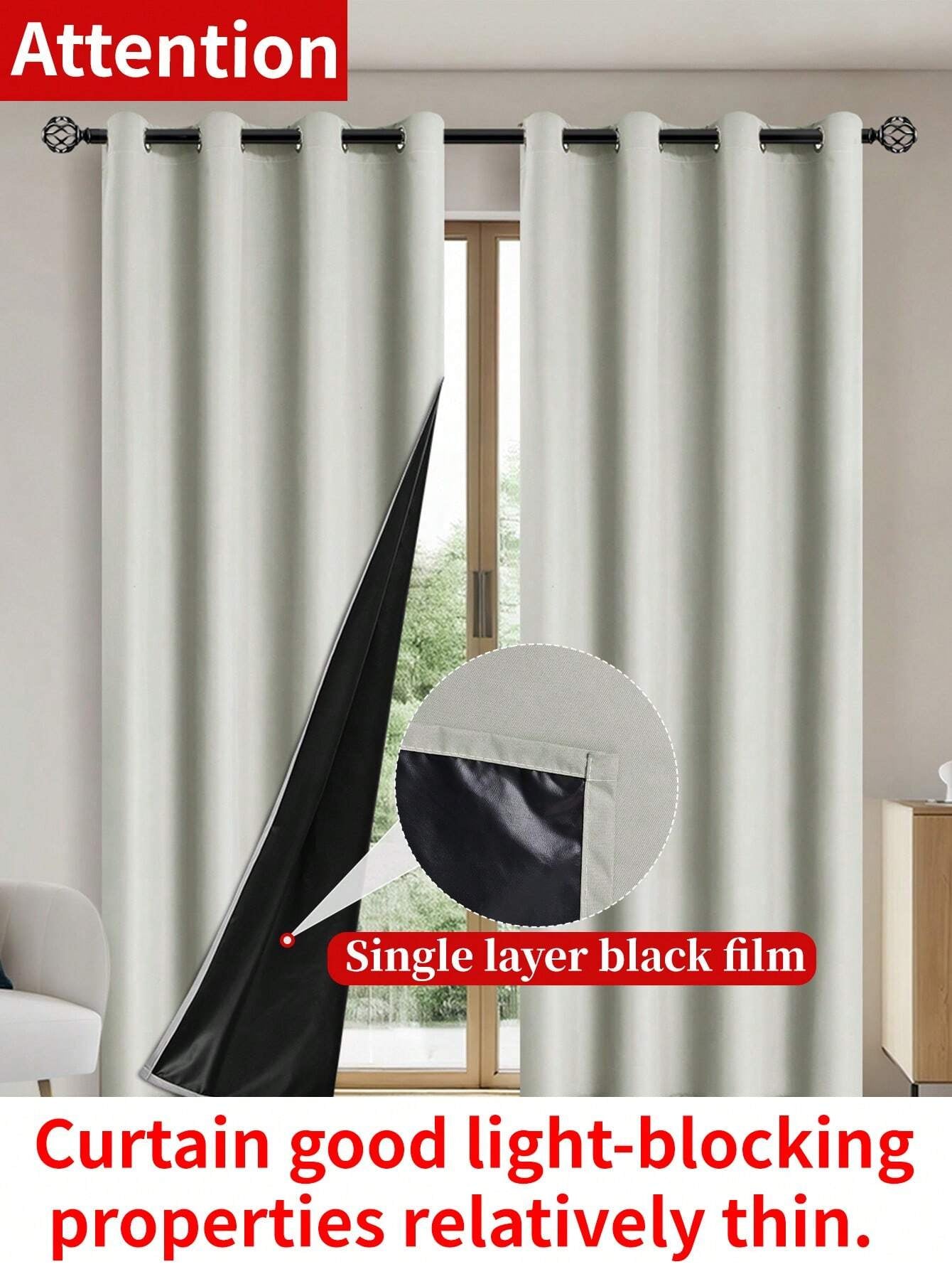 Blackout Thermal Curtain Panels – Insulated Grommet-Top Drapes for Living Room, Bedroom & More (1Pc/2Pcs)