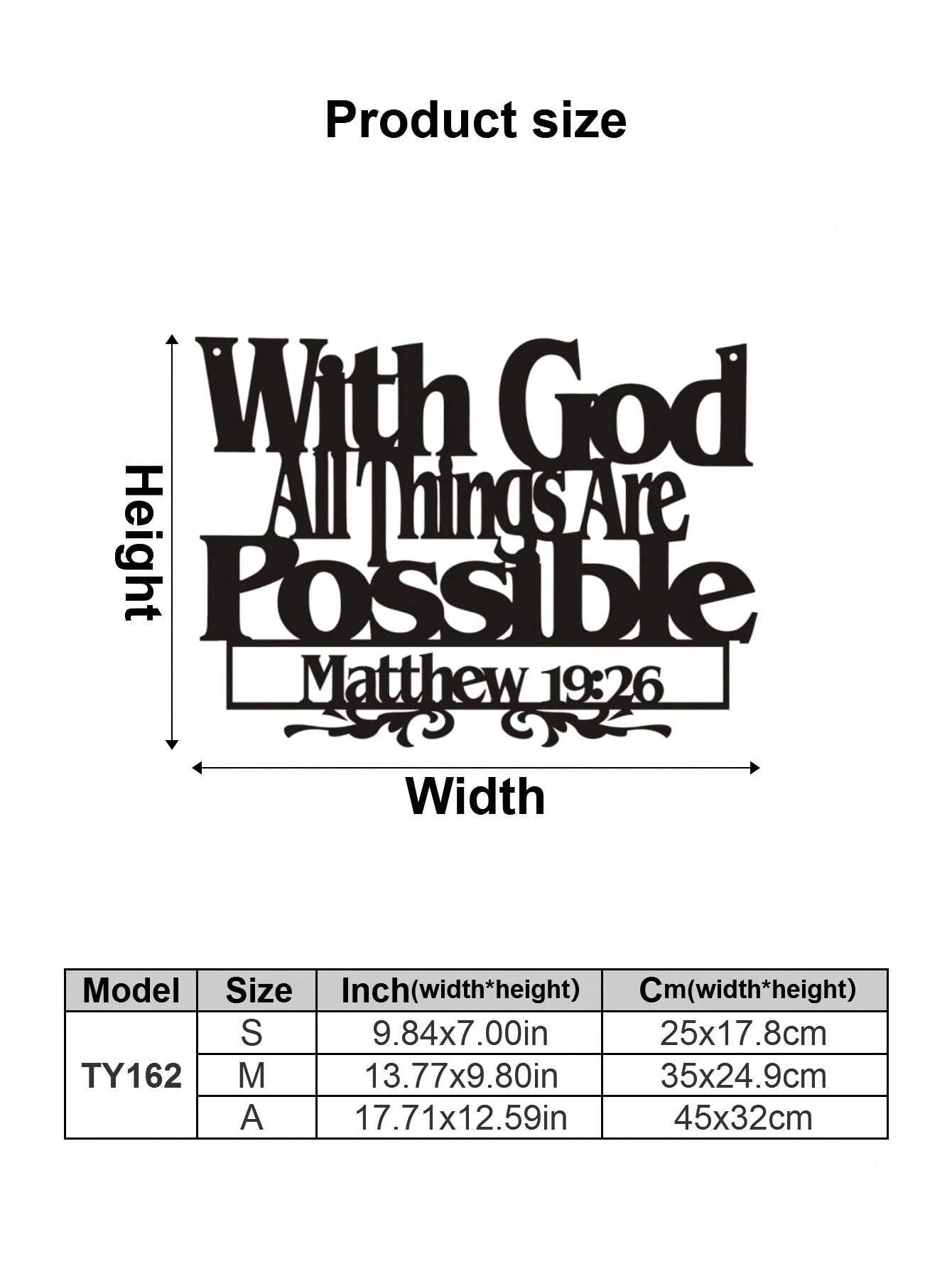 Inspirational Metal Wall Art – 17.7"x12.6" Black Bible Scripture Wall Hanging for Home, Office, or Bedroom Decor