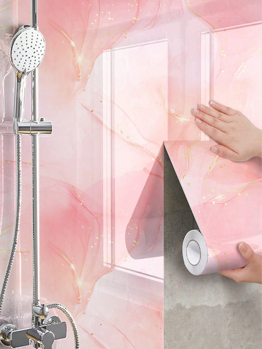 Waterproof Marble Wall Sticker Roll – Removable PVC Wallpaper for Bathroom, Toilet, Shower Room & Floor Renovation