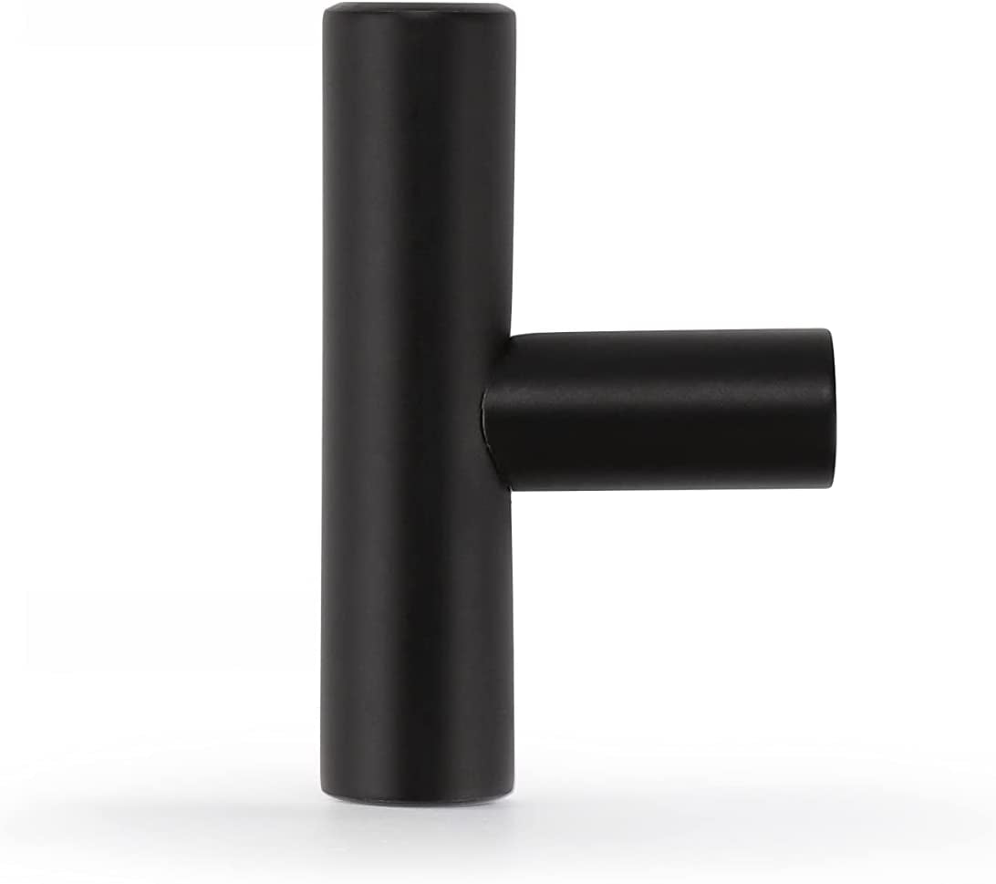 10-Pack Matte Black T-Bar Cabinet Knobs – 2-Inch Stainless Steel Pulls for Kitchen, Dresser & Bathroom Cabinets