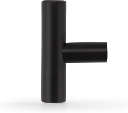10-Pack Matte Black T-Bar Cabinet Knobs – 2-Inch Stainless Steel Pulls for Kitchen, Dresser & Bathroom Cabinets