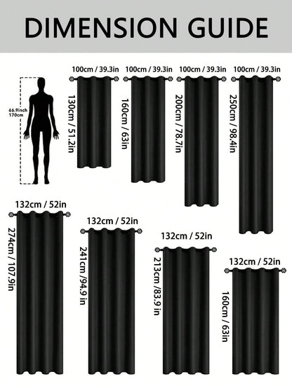 Blackout Thermal Curtain Panels – Insulated Grommet-Top Drapes for Living Room, Bedroom & More (1Pc/2Pcs)