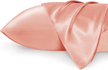 Satin Pillowcases – Queen Size Set of 2, Silk-Like Cooling Pillow Covers for Hair & Skin, Silver Grey (20x30")