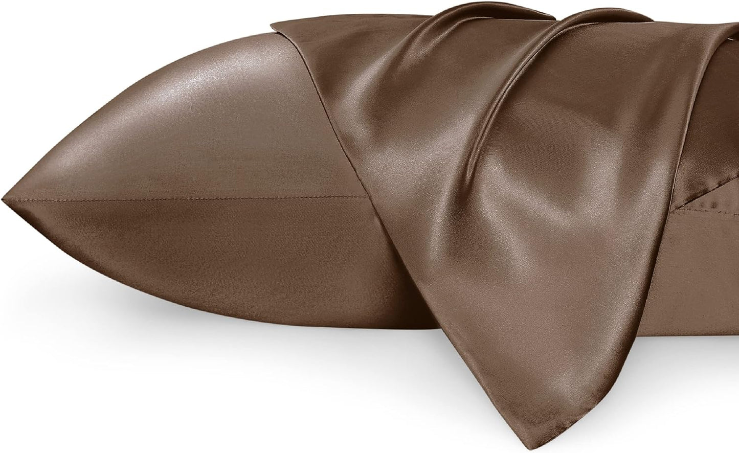 Satin Pillowcases – Queen Size Set of 2, Silk-Like Cooling Pillow Covers for Hair & Skin, Silver Grey (20x30")