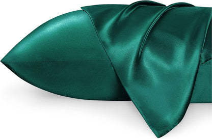 Satin Pillowcases – Queen Size Set of 2, Silk-Like Cooling Pillow Covers for Hair & Skin, Silver Grey (20x30")