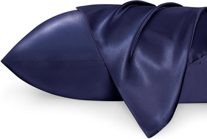 Satin Pillowcases – Queen Size Set of 2, Silk-Like Cooling Pillow Covers for Hair & Skin, Silver Grey (20x30")