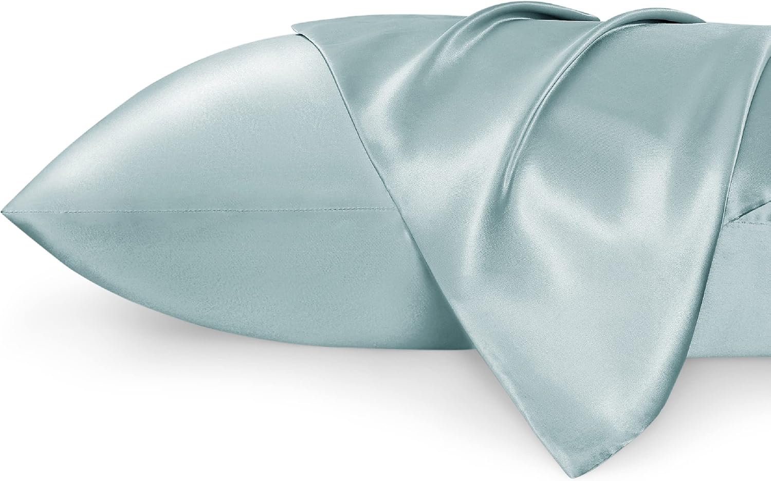 Satin Pillowcases – Queen Size Set of 2, Silk-Like Cooling Pillow Covers for Hair & Skin, Silver Grey (20x30")