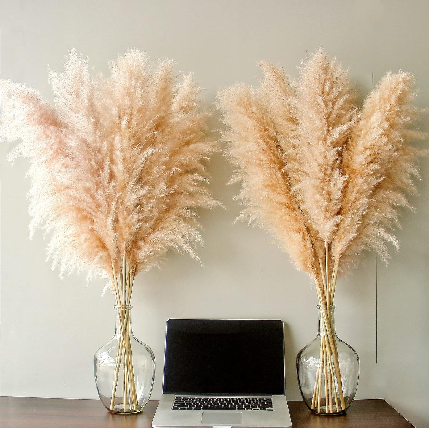 40" Natural Pampas Grass – 10 Stems Tall Beige Dried Floral Bouquet for Boho, Wedding, Farmhouse & Home Decor
