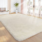 Large Grey Shaggy Area Rug – Ultra-Soft Fluffy Carpet with Non-Slip Bottom for Living Room & Bedroom