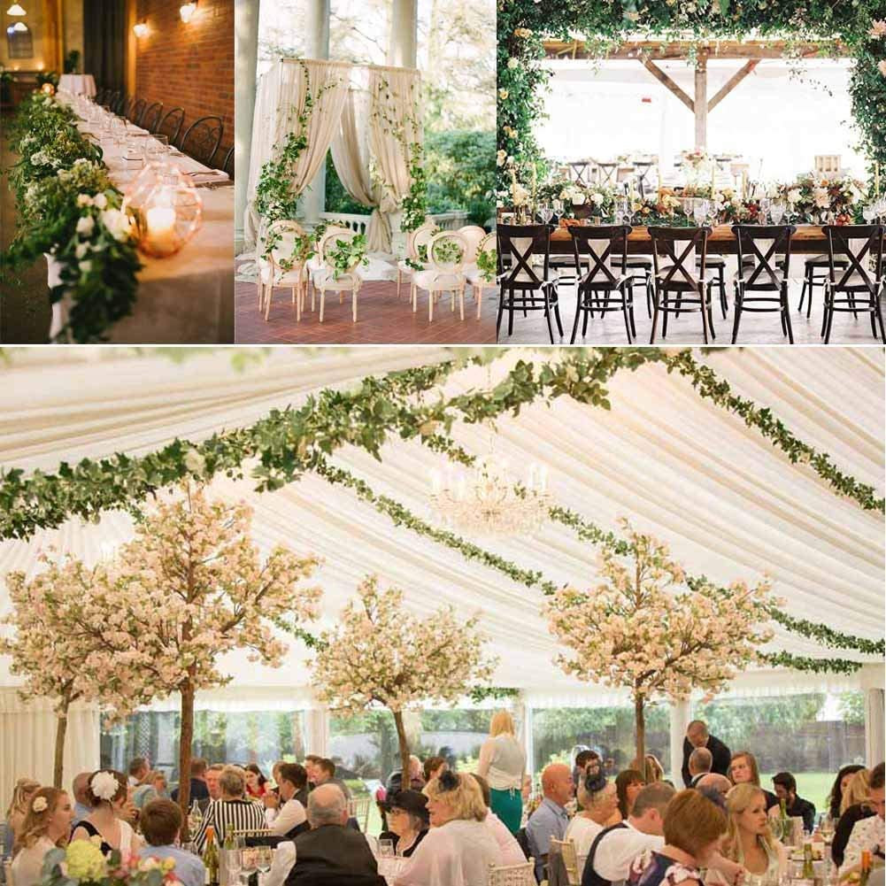 12 Pack Faux Ivy Garland Set – Artificial Vines with Clips for Room, Wall, Garden & Wedding Decor