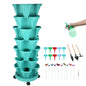 🌱 Product Title: 7-Tier Stackable Vertical Planter with Wheels & Garden Tool Set – Space-Saving Plant Tower for Indoors & Outdoors