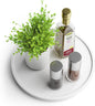 10" Bamboo Lazy Susan Organizer – Non-Skid Rotating Turntable for Kitchen, Countertop & Pantry (White Base)