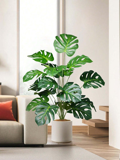 65cm Artificial Monstera Tree – 18 Forks Large Faux Tropical Plant with Turtle Leaves for Home & Garden Decor (No Pot)