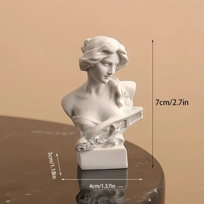 Mini Apollo Bust Statue – Greek God of Sunlight Resin Sculpture | Nordic Style Home Decor & Art Study Figurine